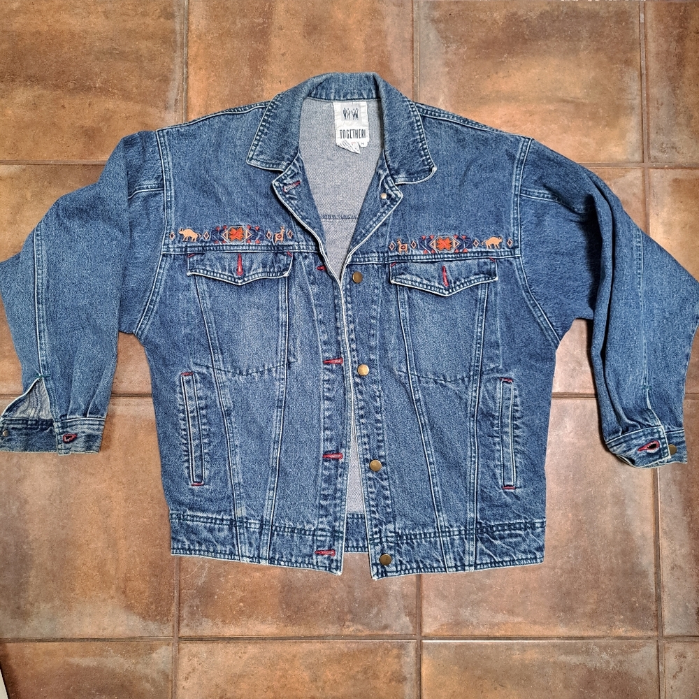 Together! Denim/jean jacket, medium 90's vintage